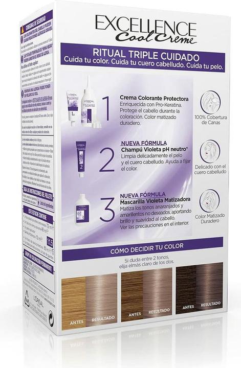 Produktbild L'Oréal Paris EXCELLENCE creme tinte #8,11-rubio claro ceniza 192 ml (8,11 Helles Aschblond)