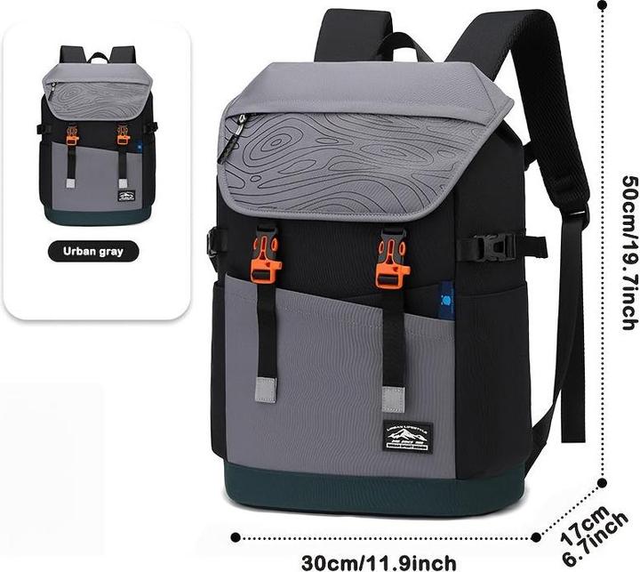 Actual product image Only-Bags.Store Nylon Casual Travel Backpack - leicht, faltbar, mit verstellbaren Trägern, Reissverschluss