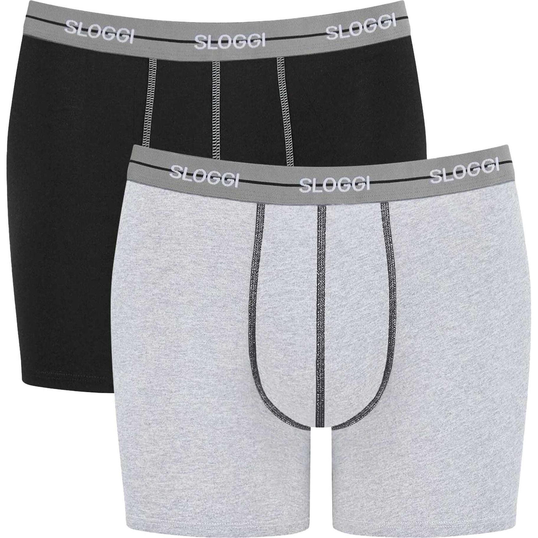 Sloggi, Herren, Unterhosen, 2erPack men Start Short, Schwarz, Grau, (XXL, 2er Pack)