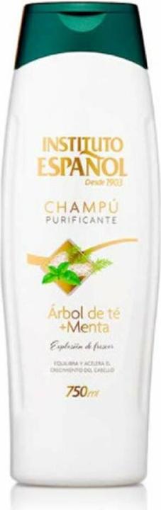 Actual product image Instituto Español CHAMPÚ PURIFICANTE árbol de té + menta 750 ml (750 ml, Liquid shampoo)