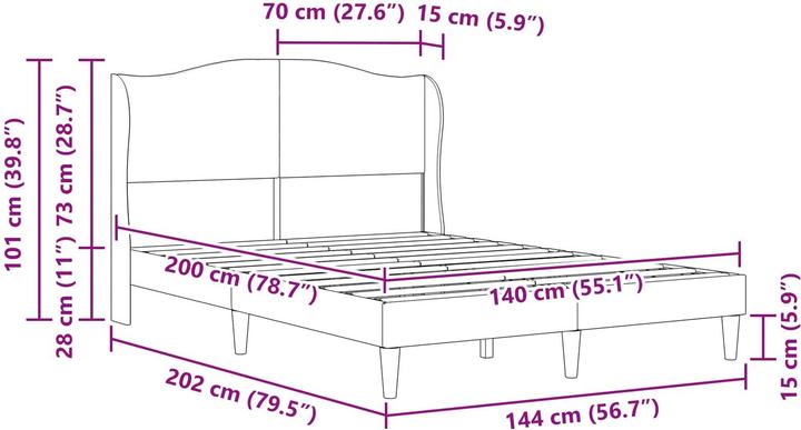 Image du produit vidaXL Moderner Bettrahmen (140 x 200 cm)