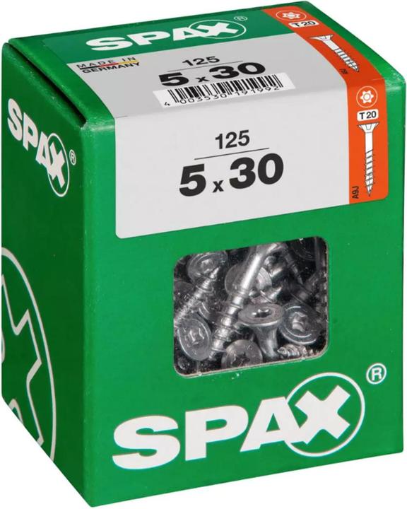 Produktbild Spax DIY Universal Senkkopf T-STAR plus TGW WIROX A9J 5x30 L 125 St. (125 Schrauben pro Stück)