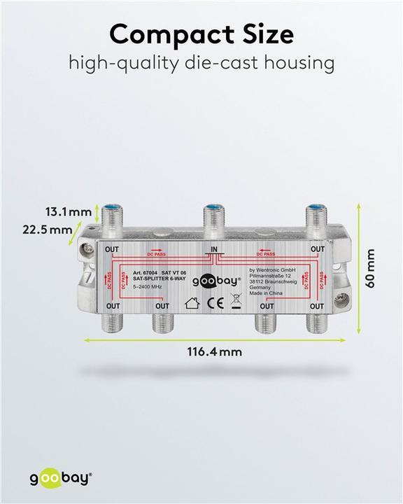 Actual product image Goobay SAT distributor, 6-way