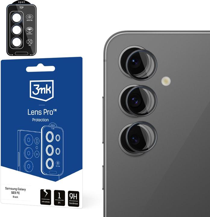 Samsung 3mk Lens Protection Pro Panzerglas für Galaxy S24 FE - Schwarz (Samsung Galaxy S24 FE)