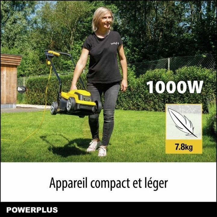 Produktbild Powerplus Rasenmäher POWEG62203 30 L 1000 W 230 V 32 cm 20-70 mm (Netzbetrieb)