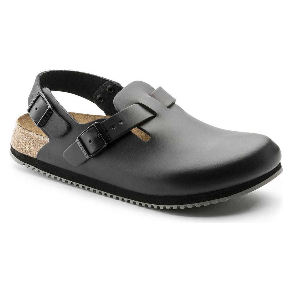 Birkenstock, Unisex, Sandalen, Tokio Super Grip Naturleder Normal, Schwarz, (42)