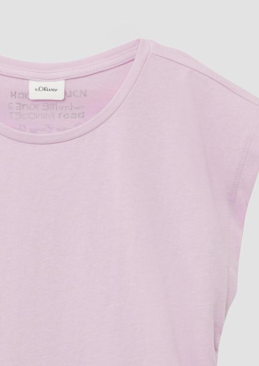Produktbild S.Oliver T-Shirt Jersey-Shirt im V-Shape mit Raffung und Printdetail (134, 140)
