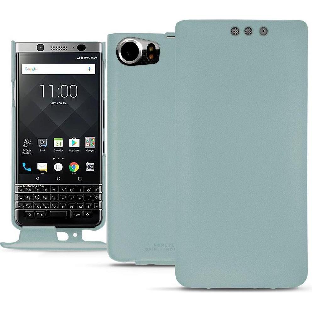 Noreve Lederschutzhülle vertikal (Blackberry KEYone), Smartphone Hülle, Blau