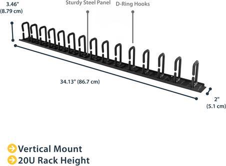 Produktbild StarTech D-RING HOOK CABLE PANEL - 3FT.