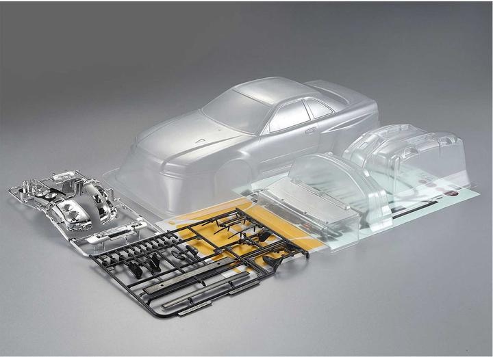 Actual product image killerbody Body Nissan Skyline R34 195mm, clear body, kit, all-in