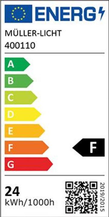 Label énergétique Müller Licht Tube LED de 21,8 watts, G13, 1500mm, blanc chaud (G13, 2400 lm, 1x)