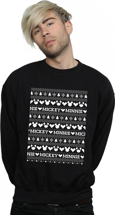Actual product image Disney Mens Mickey And Minnie Christmas Fair Isle Sweatshirt (L)