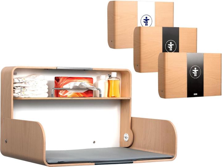 Image du produit Timkid Table à langer bois/inox transversale hêtre