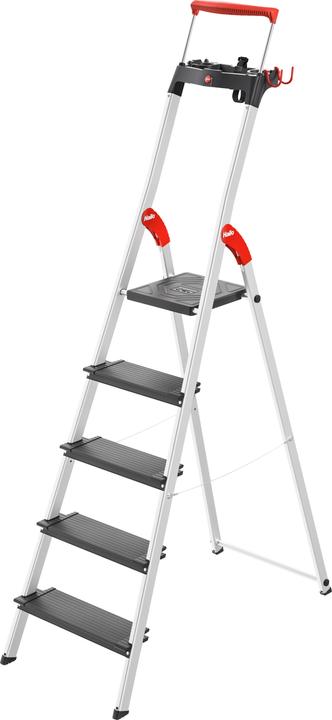 Produktbild Hailo L100 TopLine, Alu-Sicherheits-Stehleiter, 5 Stufen (Gerüst, 101 cm)