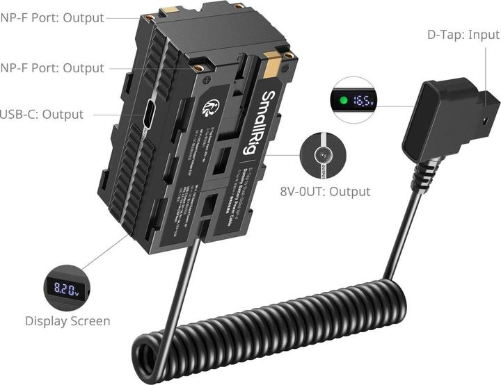 Produktbild SmallRig D-Tap to Dual-Sided NP-F Dummy Battery Power Cable 4884
