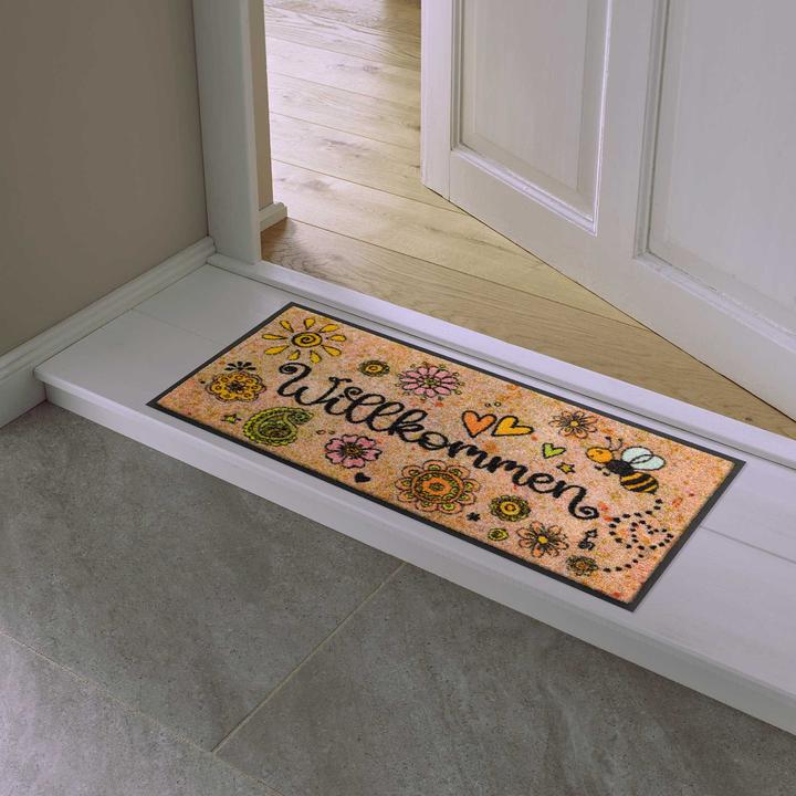 Image du produit Wash + Dry Paillasson lavable Apportez le bonheur 35 x 75 cm (35 x 75 cm)