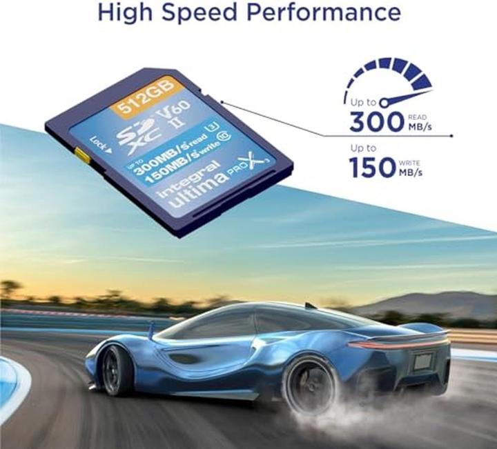Produktbild 512GB ULTIMAPRO X3 UHS-II V60 Professional Grade SD Card Up to 300MB/s Read & 150MB/s Write (512 GB, SDXC, U3, UHS-II)