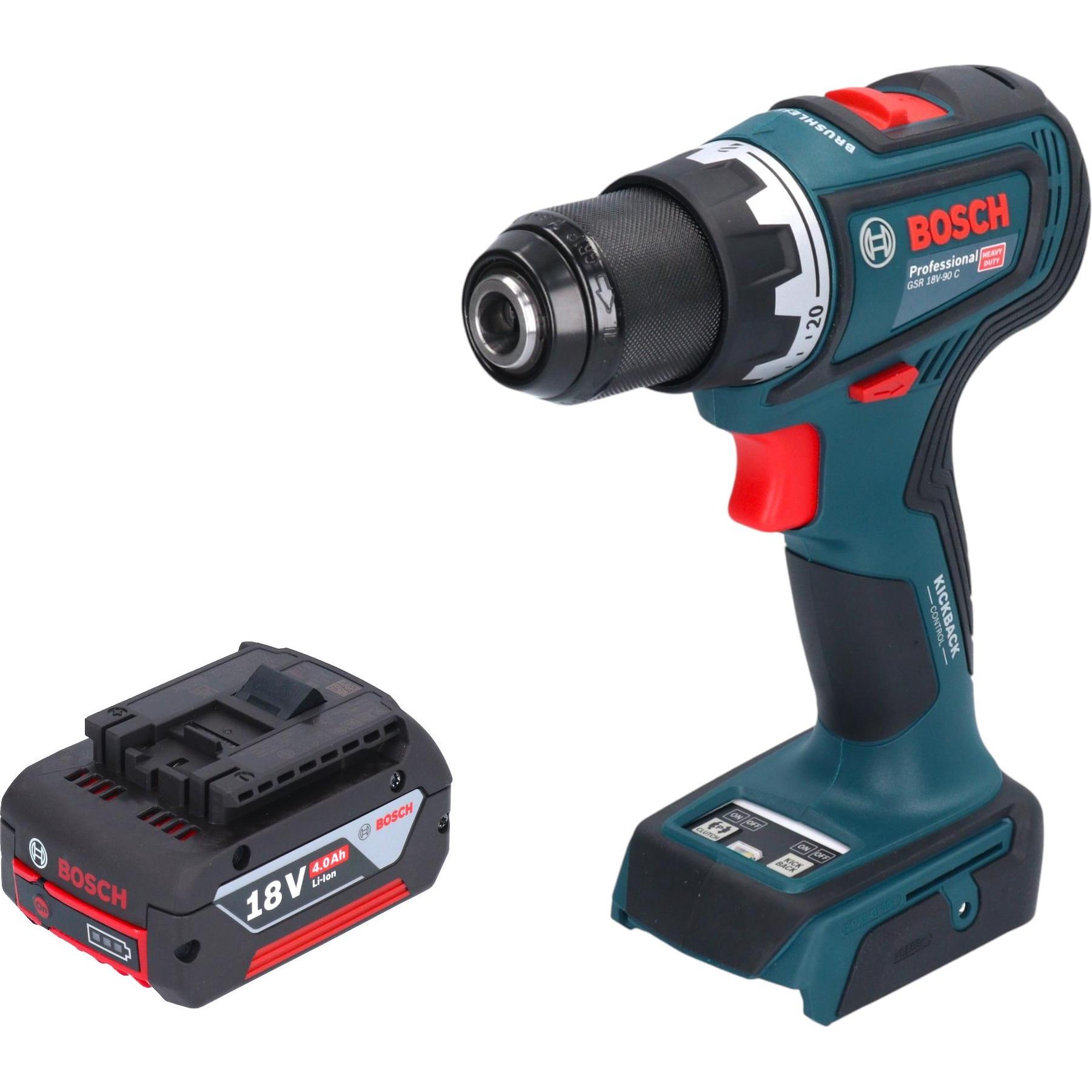 Bosch Professional, Bohrmaschine + Akkuschrauber, Bosch GSR 18V-90 C Professional Akku Bohrschrauber 18 V 64 Nm Brushles...