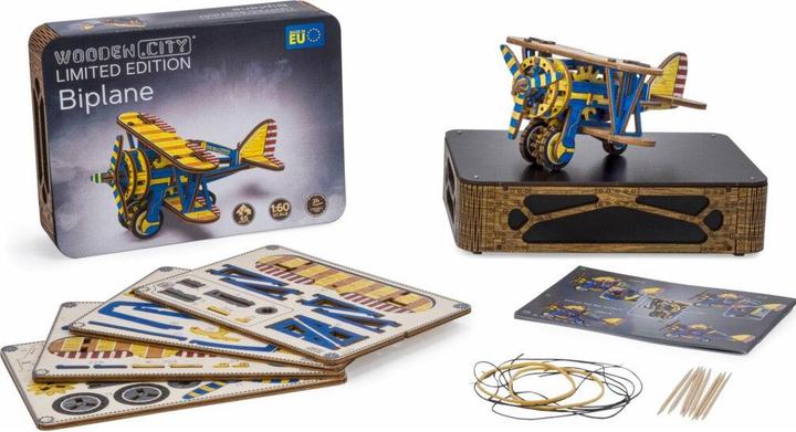 Actual product image WoodenCity WOODEN CITY 3D Puzzle Biplane Limited Edition 65 pieces