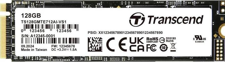 Actual product image Transcend 128 GB Interne M.2 PCIe SSD TS128GMTE712AI-VS1 (128 GB, M.2)