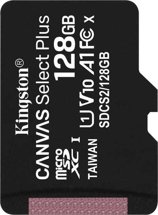 Actual product image Kingston Canvas Select Plus microSDXC Card 128GB (128 GB, microSDXC, U1, UHS-I)