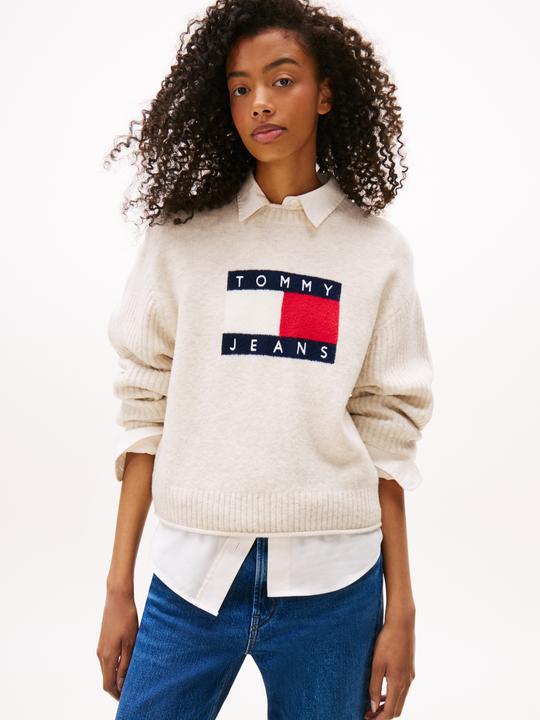 Produktbild Tommy Jeans Tjw Melange Flag Sweater Rib Ext (L)
