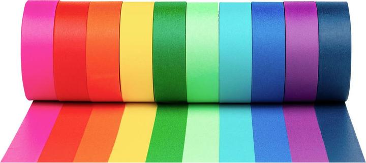 Colorations Washi Tape Solid Colors, set de 10 pièces