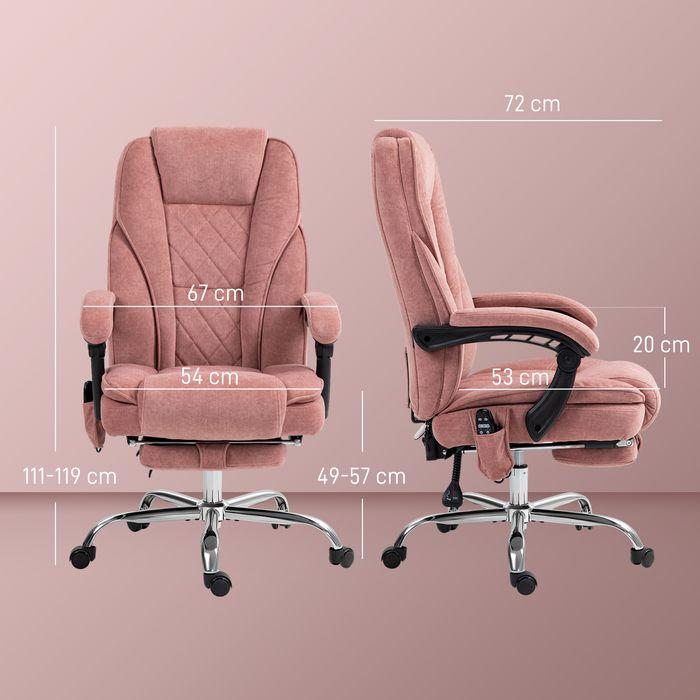 Produktbild Swisshandel24 Ergonomischer Bürostuhl mit Massagefunktion, Fussstütze, drehbar, rollbar, Rosa