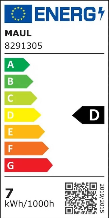 Energie-Label Maul LED-Tischleuchte MAULstudy Klemme inkl. Leuchtmittel E27 - silber
