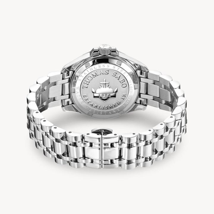 Actual product image Thomas Sabo WA0435 Damenuhr Divine Jewellery Stone silberfarben 33mm 5ATM (Watch with gemstone, Analogue wristwatch, 33 mm)