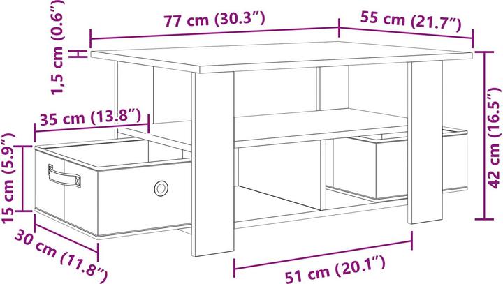 Image du produit vidaXL Moderner Couchtisch