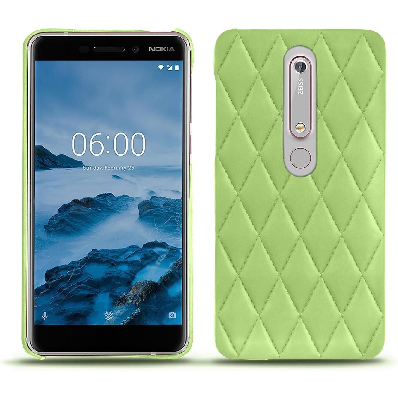 Noreve Lederschutzhülle (Nokia 6 (2018)), Smartphone Hülle, Grün