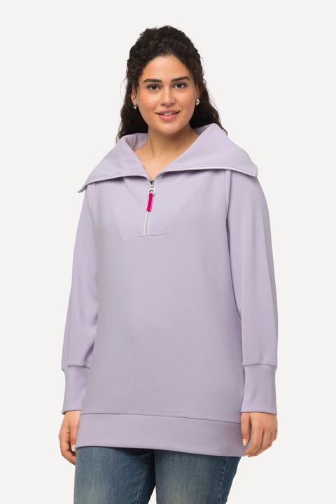 Produktbild Ulla Popken Troyer, Querrippen, Stehkragen, Zipper, Langarm (50, 52)
