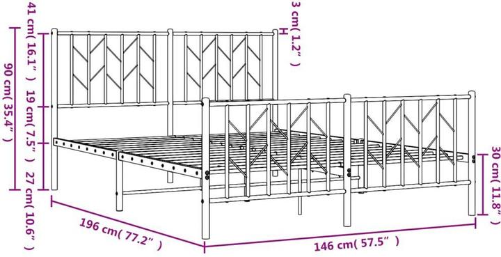 Image du produit vidaXL Bettgestell (140 x 190 cm)