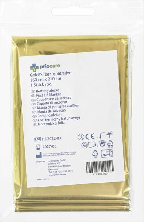 Productafbeelding Priocare Nood- / Ruimtedeken 160 x 210 cm Goud / Zilver (Noodgeval)
