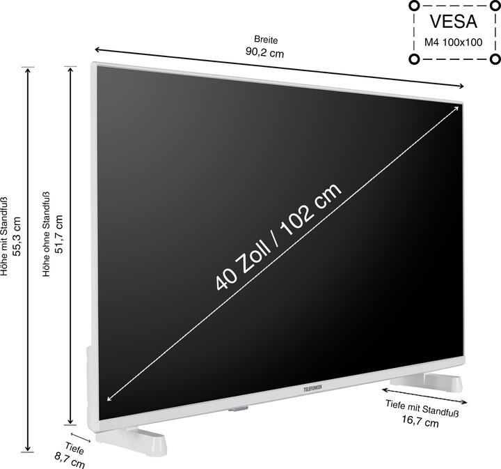 Produktbild Telefunken Fernseher 40 Zoll Smart TV Powered by TiVo (Full HD, HDR, HD+ 6 Monate inkl., Triple-Tune (40", LED, Full HD, 2024)