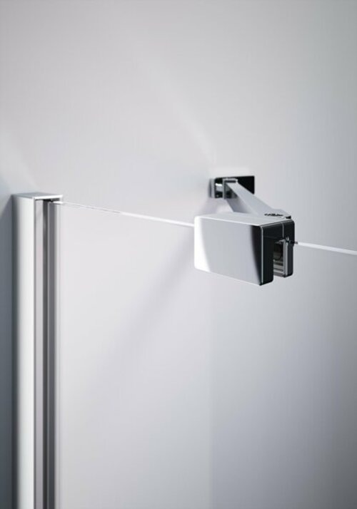 Actual product image Hüppe Design pure Swing door with fixed segments 2-leaf radius: 50cm width: 100cm stop left & r (200 cm, 104 cm, 11 cm)