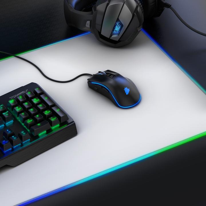 Image du produit Titanwolf Tapis de souris de jeu, tapis de souris XL RGB 900 x 400 mm, améliore la précision & la vitesse (XL)