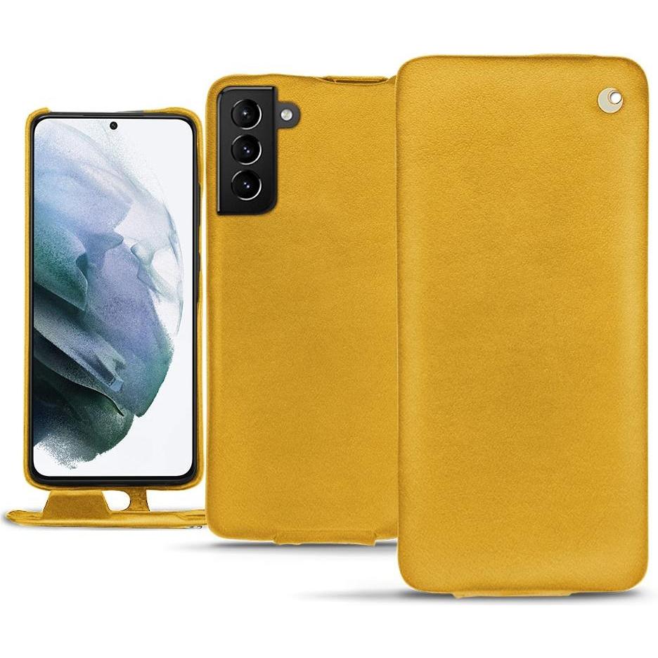 Noreve Lederschutzhülle vertikal (Samsung Galaxy S21+), Smartphone Hülle, Orange