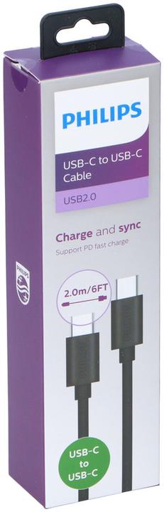 Actual product image Philips DLC3106C/00 - USB-C to USB-C cable - 15W charging cable USB C - 200 cm (15 W)