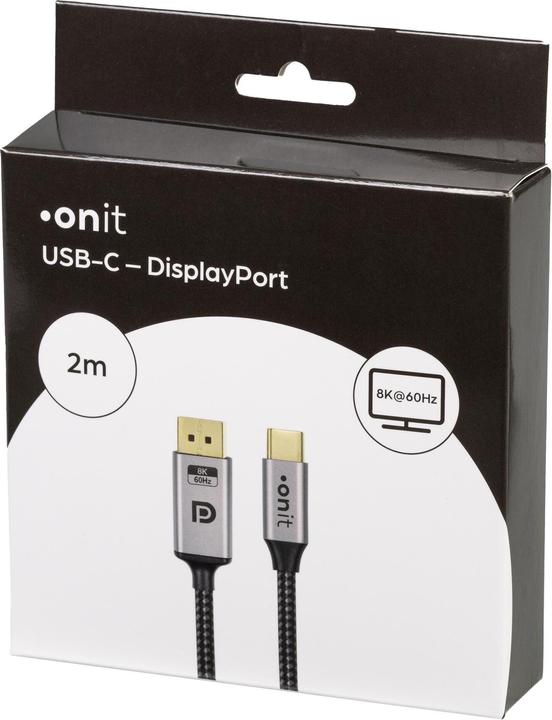 Produktbild Onit Kabel USB Type-C - DisplayPort, 2 m (2 m, DisplayPort, USB Typ C, 1.4)