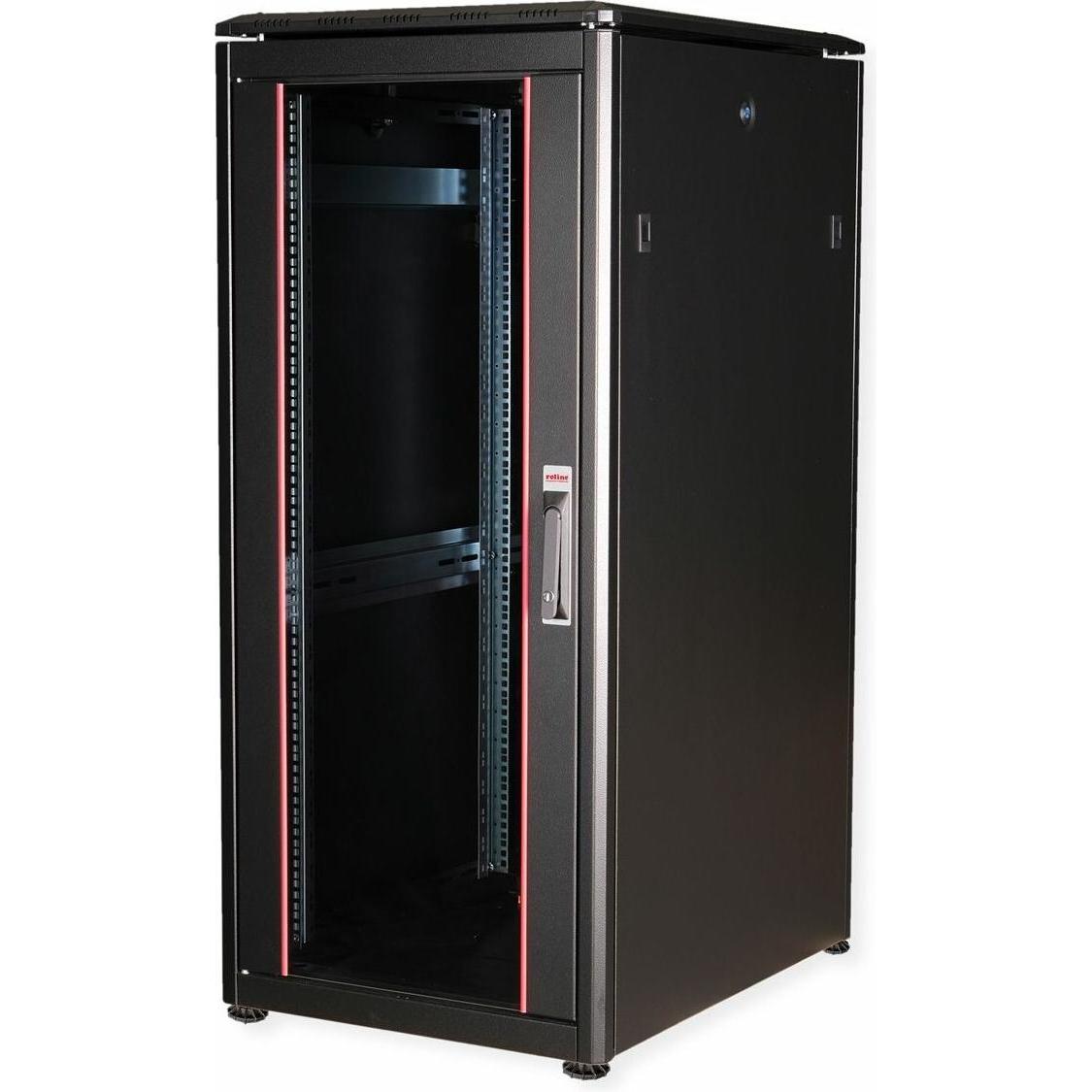 Roline 19-Zoll Netzwerkschrank Pro 26 HE (26 HE, 19 Zoll Rack), Serverschrank, Schwarz