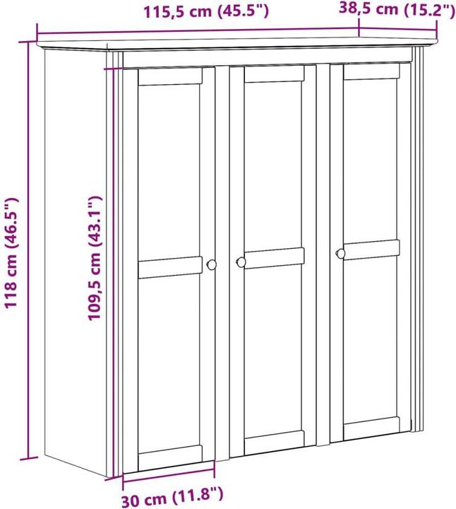 Produktbild vidaXL Nena (115.5 x 37 x 121 cm)
