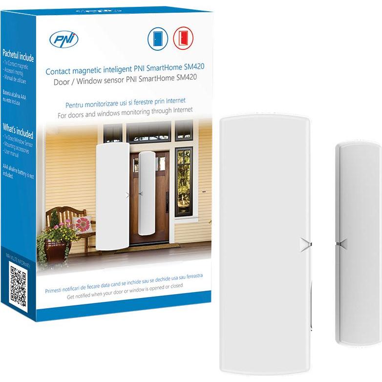 Thumbnail - PNI, Einbruchschutz + Alarmanlage, Intelligenter Magnetkontakt SmartHome SM420 zur Tür- und Fensterüberwachung über das ...