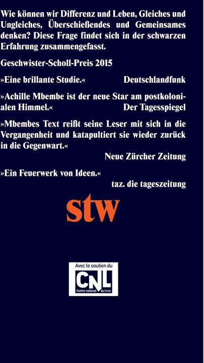 Produktbild Kritik der schwarzen Vernunft (Deutsch, Achille Mbembe, 2017)