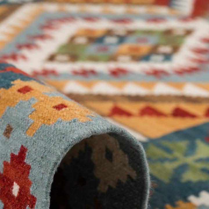 Produktbild Theko Natur Teppich Kelim Sumak Bordüre Trend (90 x 160 cm)