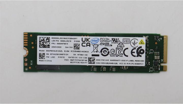 Produktbild Lenovo 512GB M.2 PCIe 3.0 x4 (512 GB, M.2 2280)