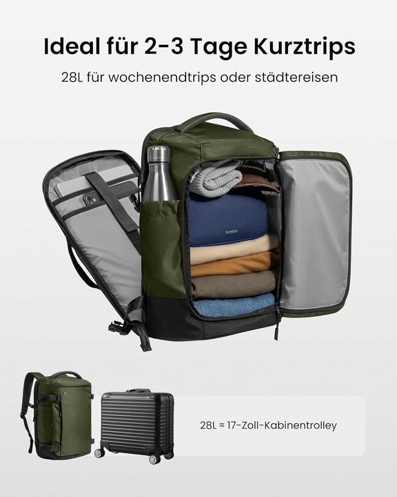 Actual product image tomtoc TSA-freundlicher Reiserucksack für Laptops bis 16 Zoll (28 l)