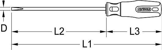 Produktbild KS Tools ERGOTORQUE VDE Schlitz-Schraubendreher, 2,5mm (Schlitz)