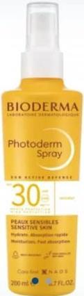 Actual product image Bioderma Photoderm Light Spray SPF 30, 200 ml (Sun spray, Suntan cream, SPF 30, 200 ml)